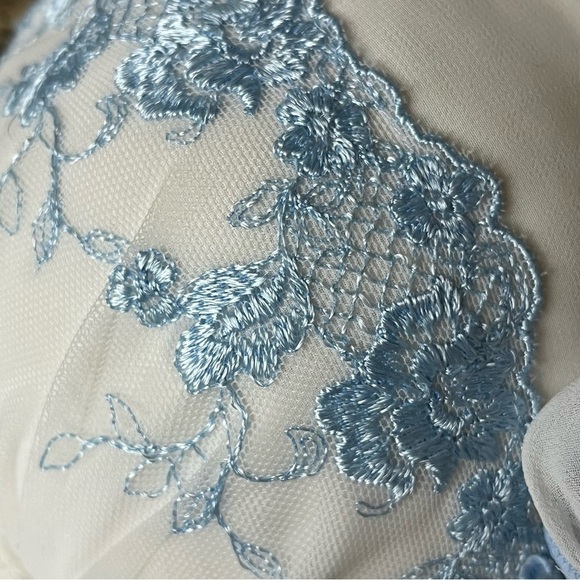 APT. 9 Vintage Y2K Sheer Babydoll Top M Mesh Lace Embroidered Lingerie Blouse - Picture 7 of 8